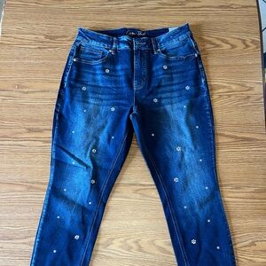 Copper flex rhinestone jeans size 8